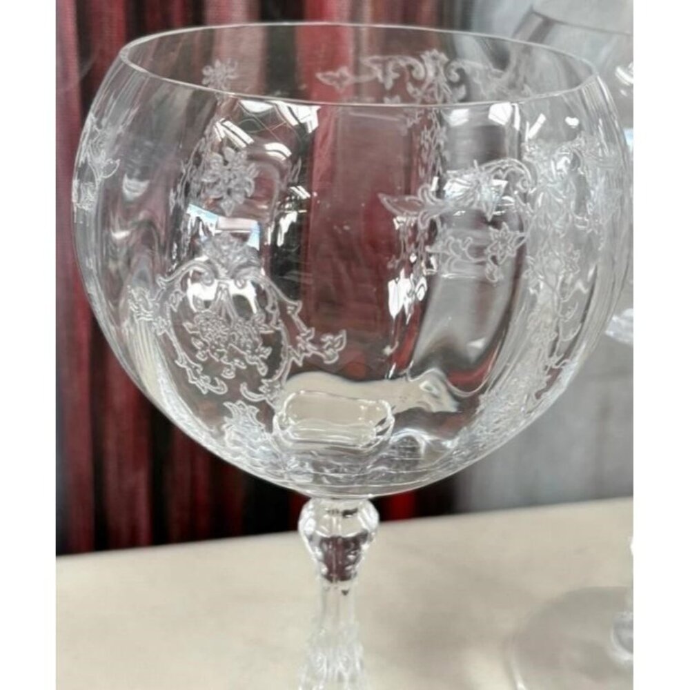 Set Of 4 Fostoria Navarre Clear Magnum Balloon Optic Wine Glasses 148773 - Picture 5 of 6